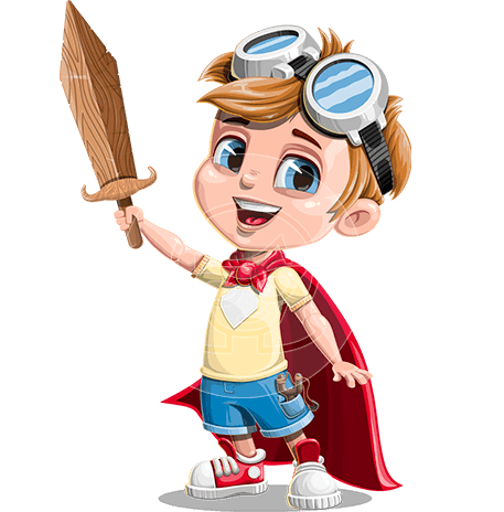 Little Boy Superhero Cartoon Character