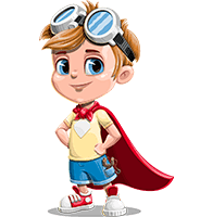 Little Boy Superhero Cartoon Character