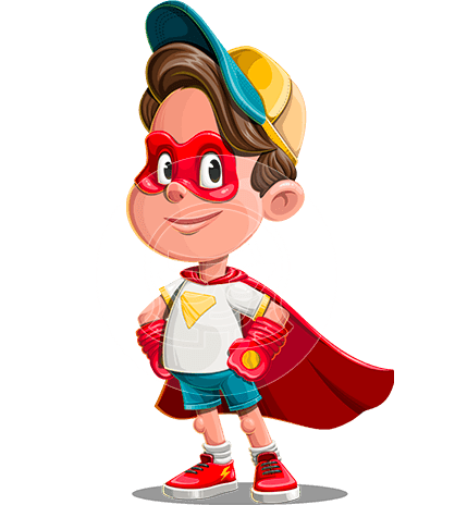 Super Hero Boy Cartoon Character