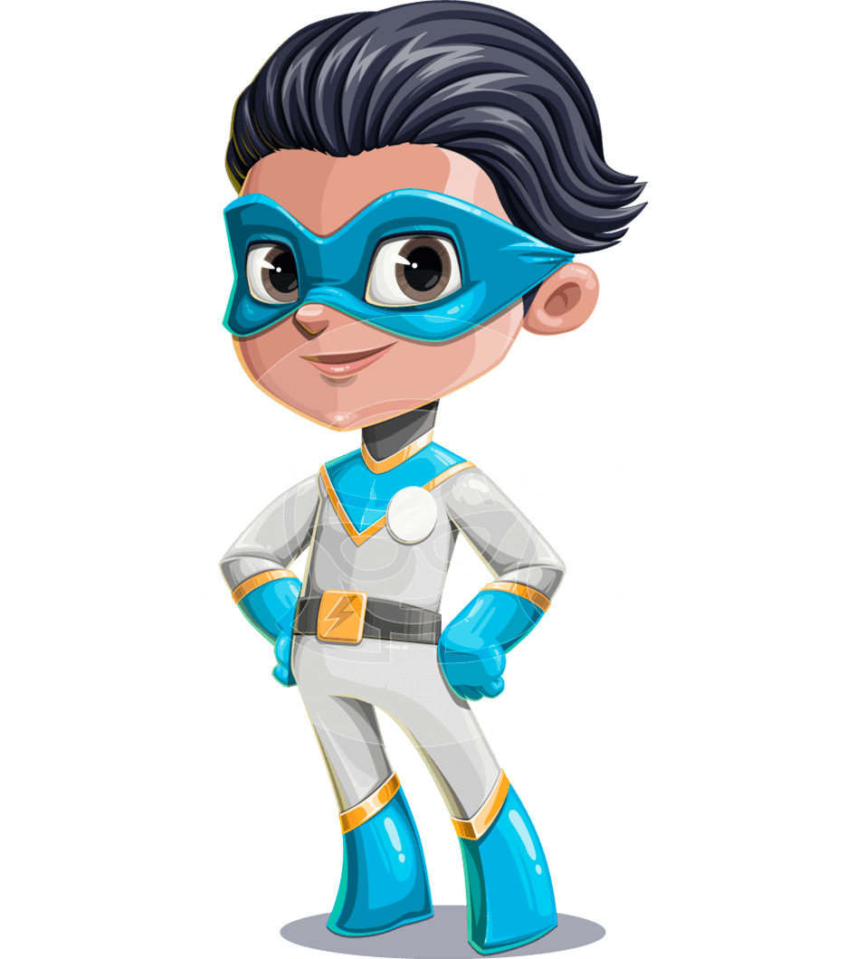 Superhero Cartoon Child Character