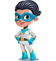 Superhero Cartoon Child Character