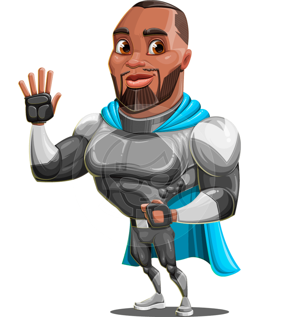 African-American Super Hero Cartoon Character