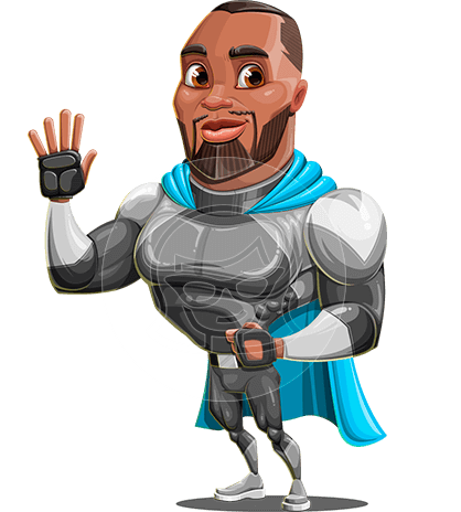 African-American Super Hero Cartoon Character