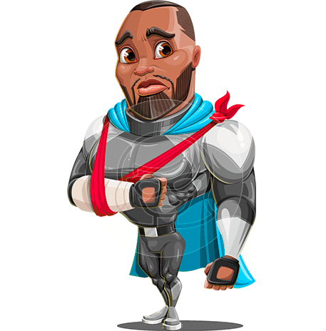 African-American Super Hero Cartoon Character