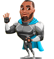 African-American Super Hero Cartoon Character