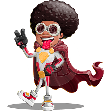 Cartoon African-American Superhero Character