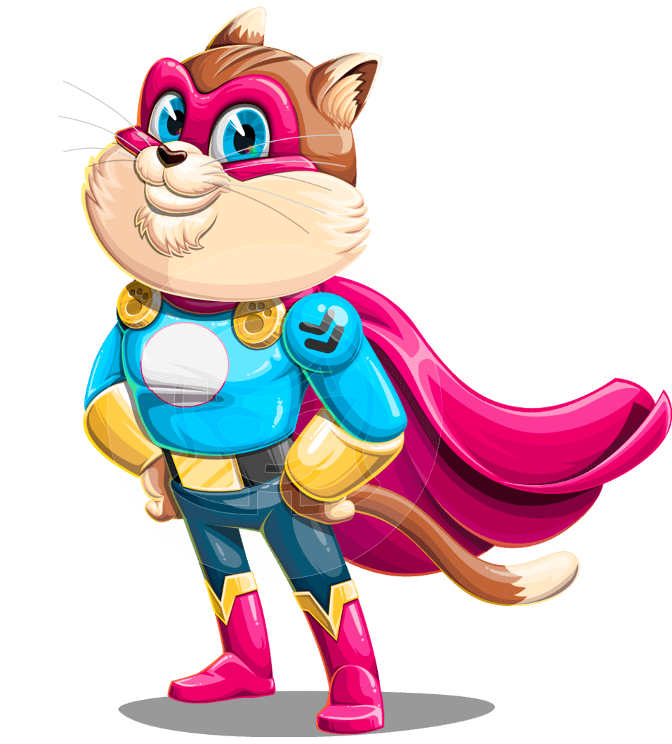 Cat Hero Cartoon Character