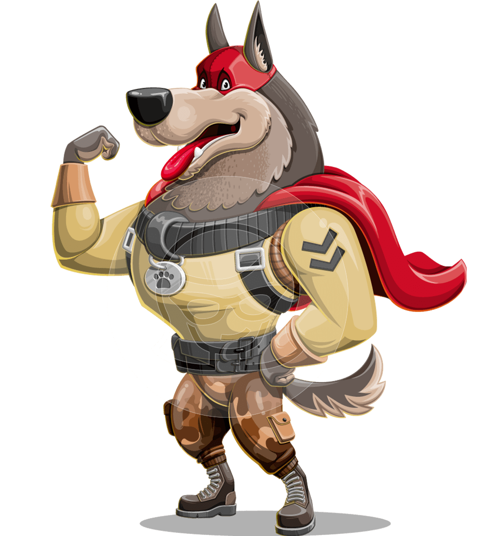 Dog Superhero Cartoon Character