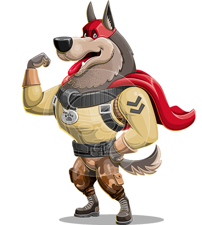 Dog Superhero Cartoon Character