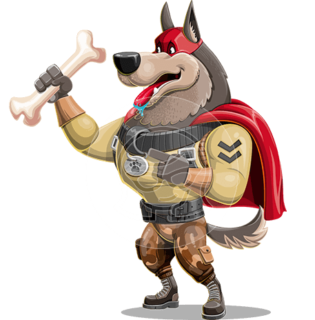 Dog Superhero Cartoon Character