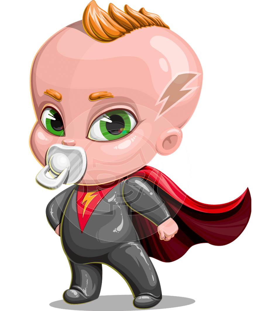 Baby Boy Superhero Cartoon Character