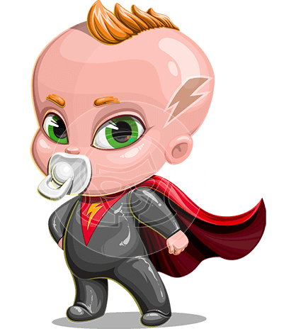 Baby Boy Superhero Cartoon Character