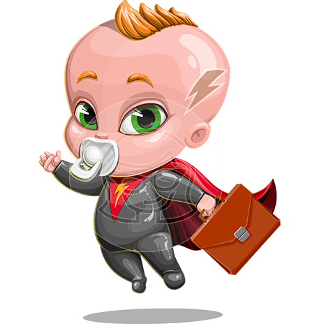 Baby Boy Superhero Cartoon Character