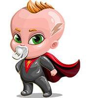 Baby Boy Superhero Cartoon Character