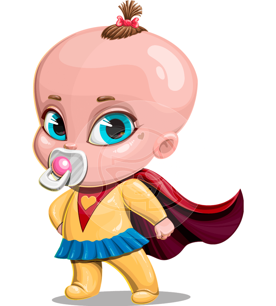 Baby Girl Superhero Cartoon Character