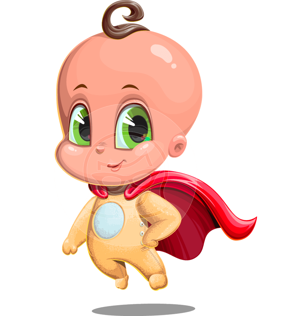 Cute Baby Superhero Cartoon Character