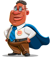 African-American Superhero Teacher Cartoon Character