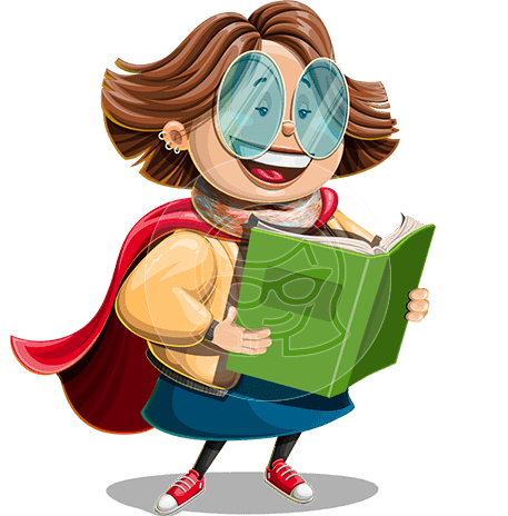 Female Superhero Teacher Cartoon Character