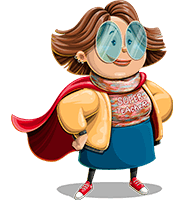 Female Superhero Teacher Cartoon Character