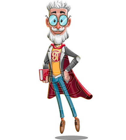 Super Teacher With Cape Cartoon Character