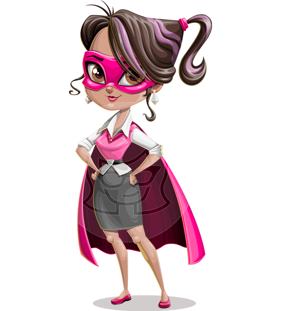 Young Superhero Teacher Cartoon Character