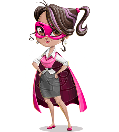 Young Superhero Teacher Cartoon Character