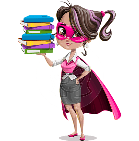 Young Superhero Teacher Cartoon Character