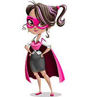 Young Superhero Teacher Cartoon Character
