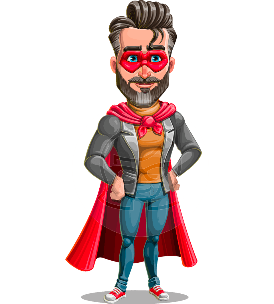 Male Super Teacher Cartoon Character