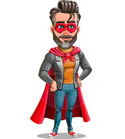 Male Super Teacher Cartoon Character