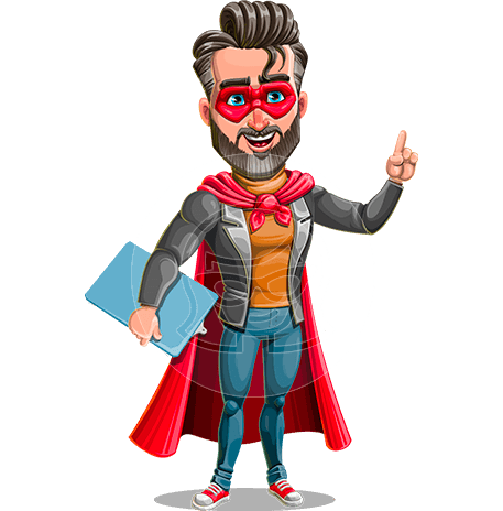 Male Super Teacher Cartoon Character