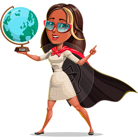 Super Teacher With Glasses Cartoon Character