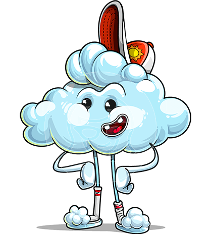 Funny Cloud Cartoon Character