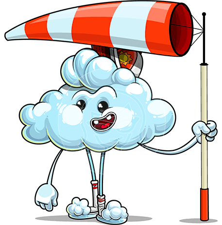Funny Cloud Cartoon Character