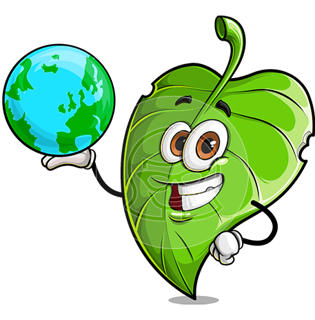 Green Leaf Cartoon Character