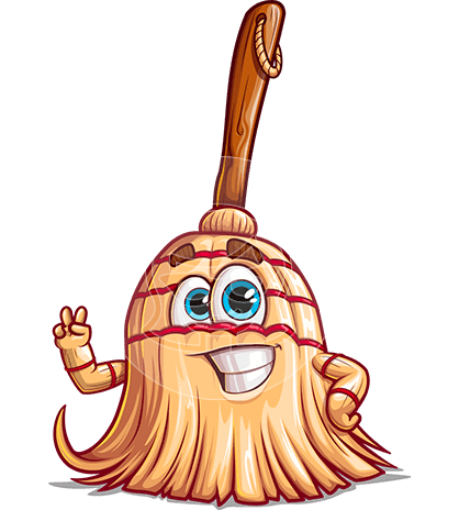 Broom Cartoon Character