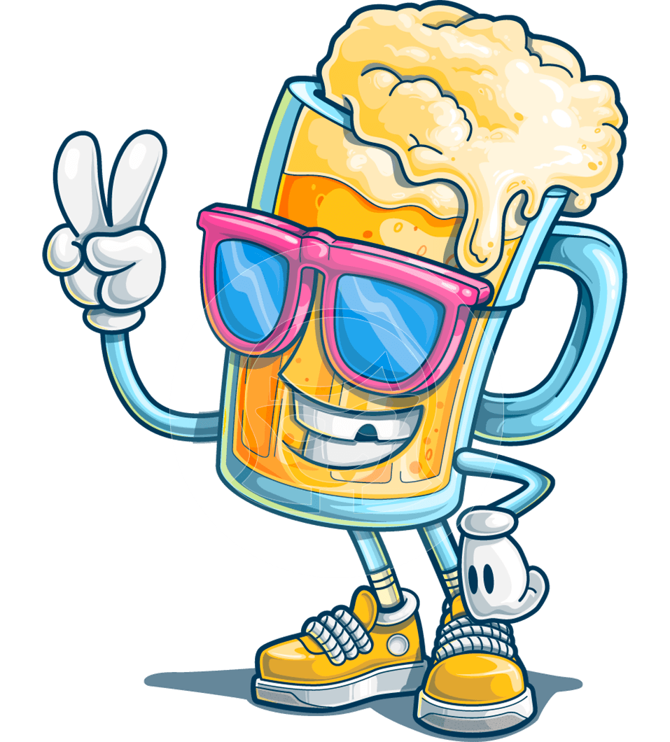 Funny Beer Cartoon Character