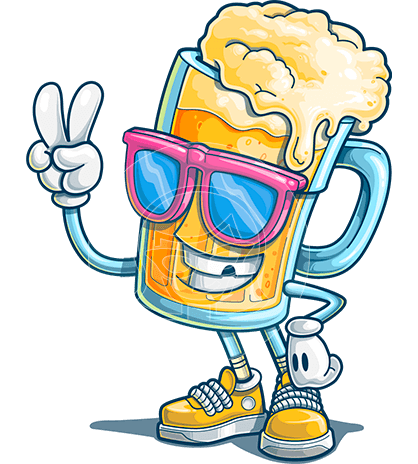 Funny Beer Cartoon Character