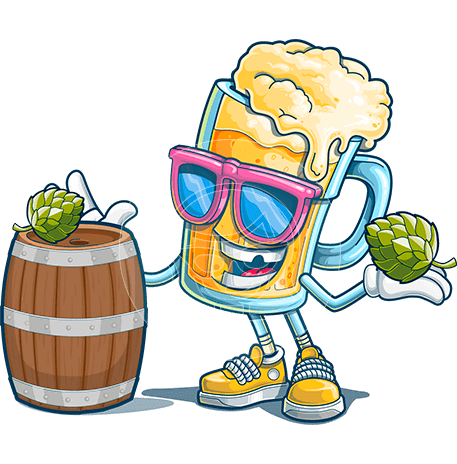 Funny Beer Cartoon Character