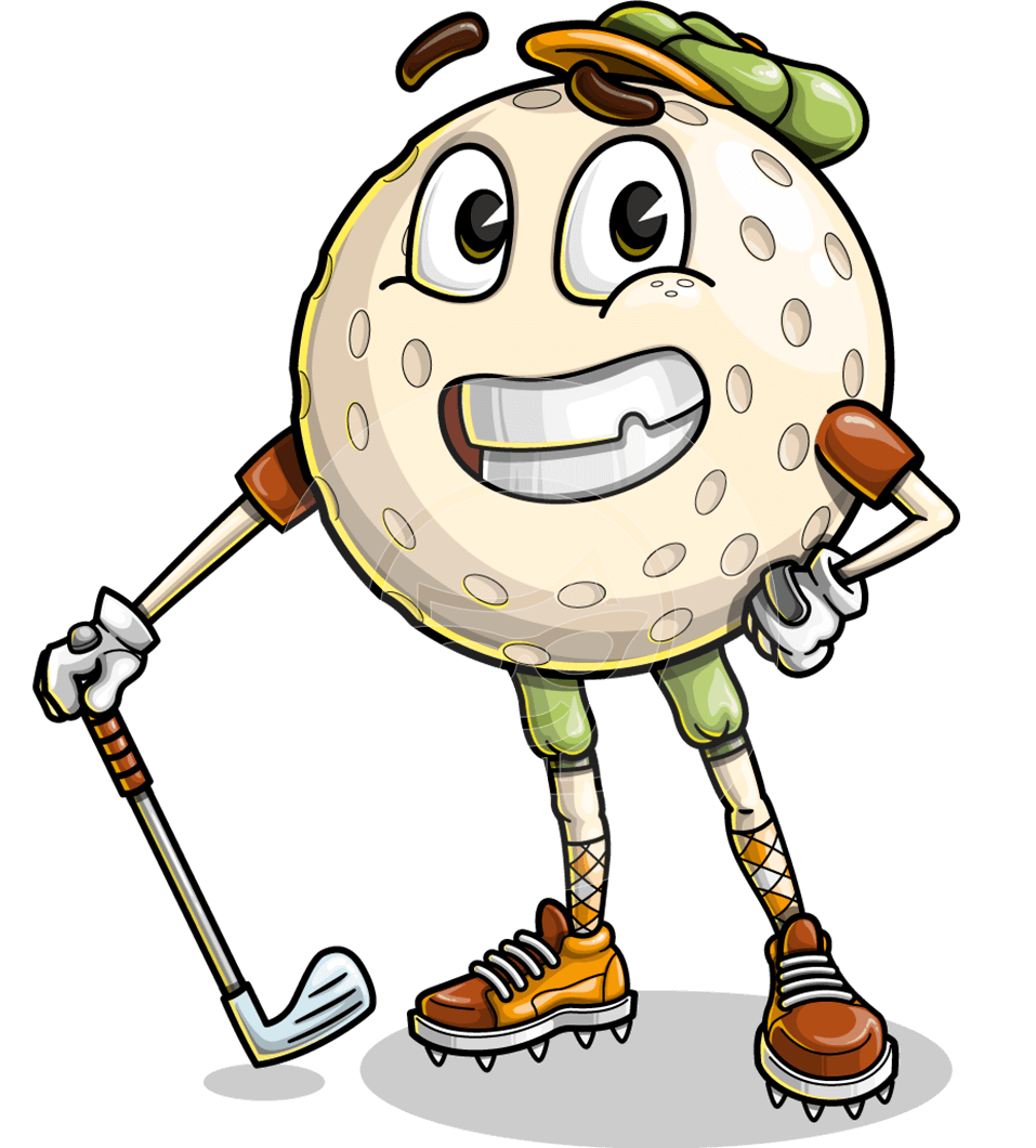 Golf Ball Cartoon Character