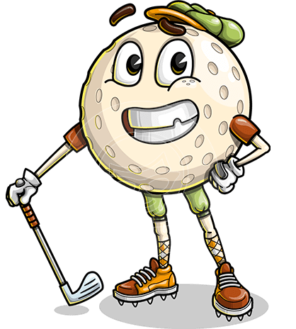 Golf Ball Cartoon Character
