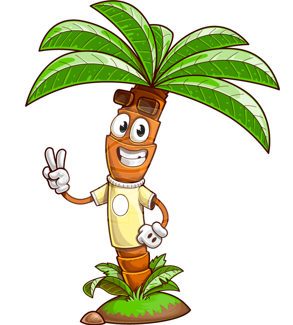 Palm Tree Cartoon Character