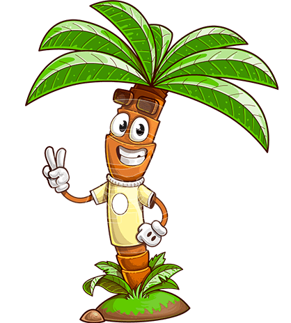 Palm Tree Cartoon Character