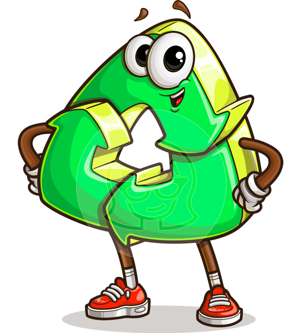 Recycle Sign Cartoon Character