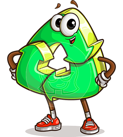 Recycle Sign Cartoon Character
