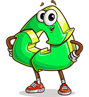 Recycle Sign Cartoon Character