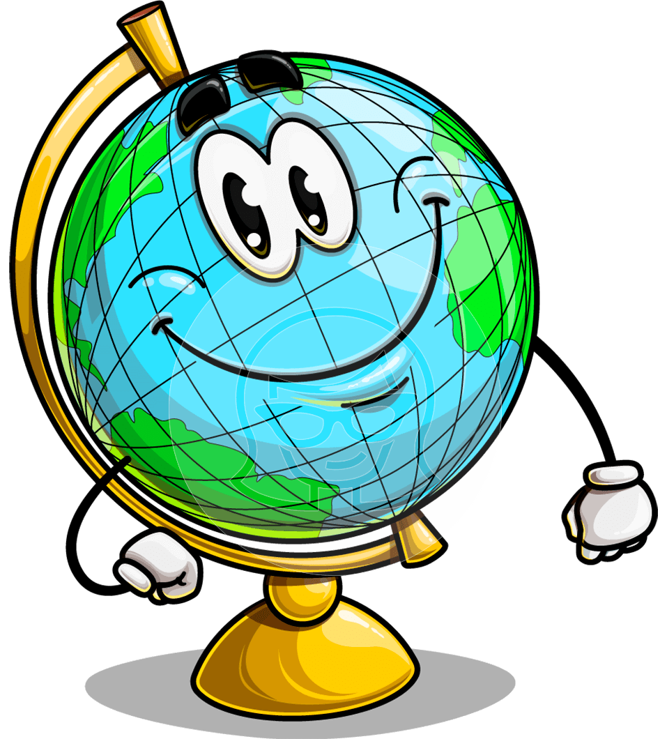 Globe Cartoon Character