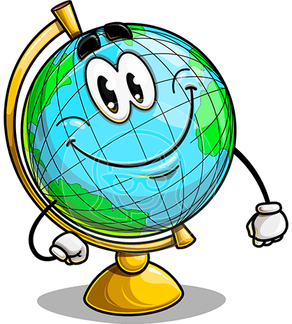 Globe Cartoon Character
