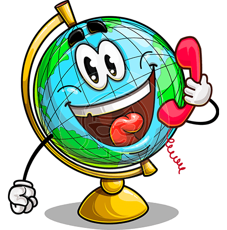 Globe Cartoon Character
