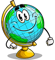 Globe Cartoon Character